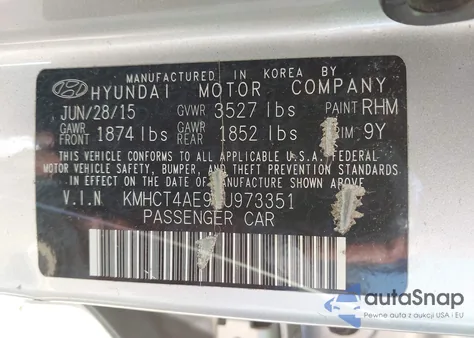 2016 Hyundai Accent Se from USA, damaged, VIN KMHCT4AE9GU973351